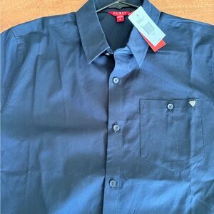 Guess Dark Blue Casual Button Down Shirt